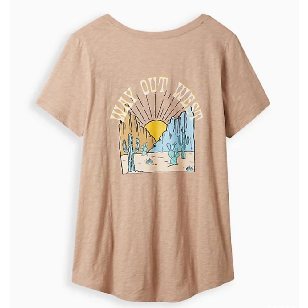 🌞NWT Torrid Beige Desert V Neck Top Sz 3X